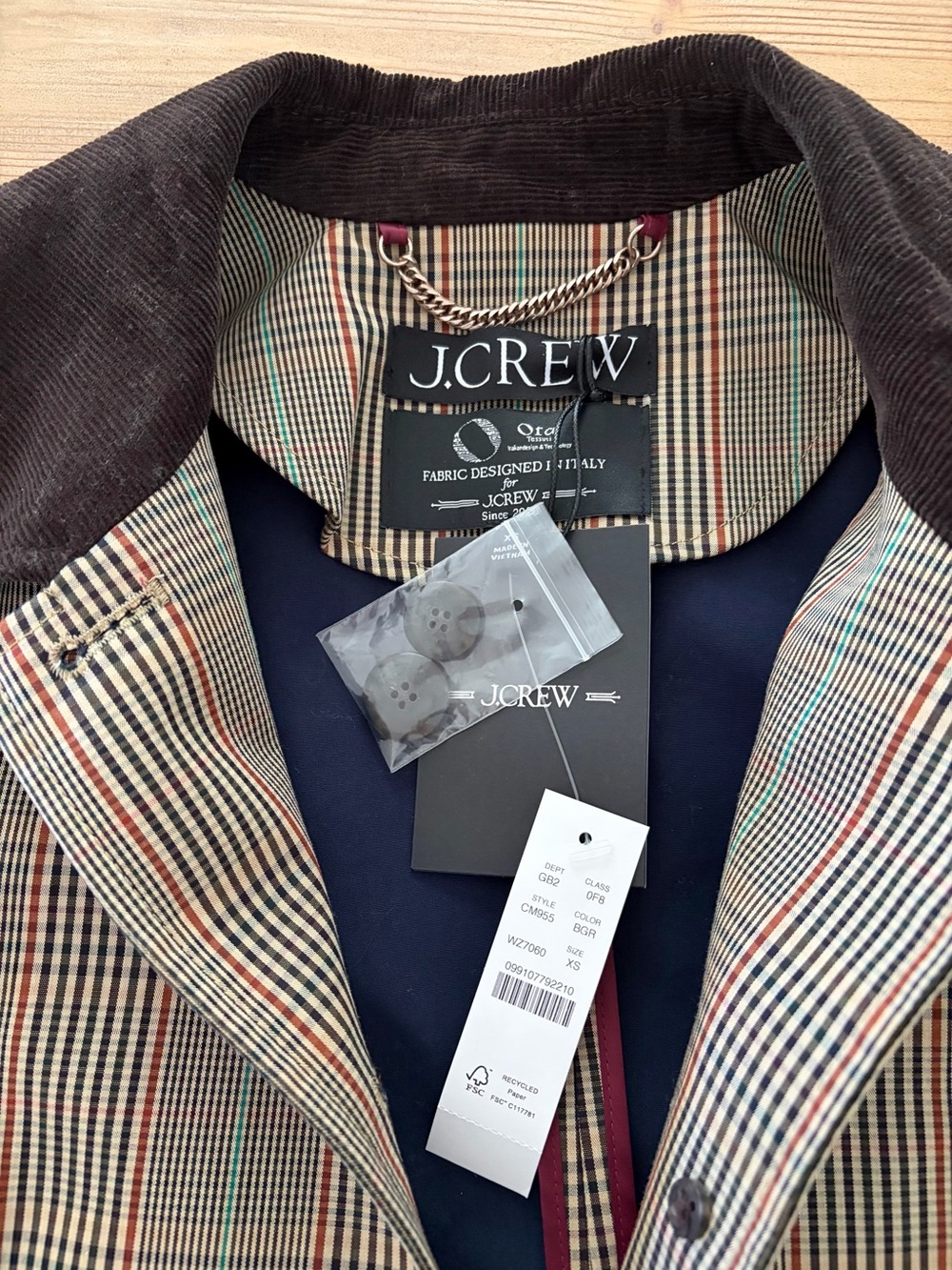 J. Crew Plaid Barn Jacket NWT - Picture 4 of 6